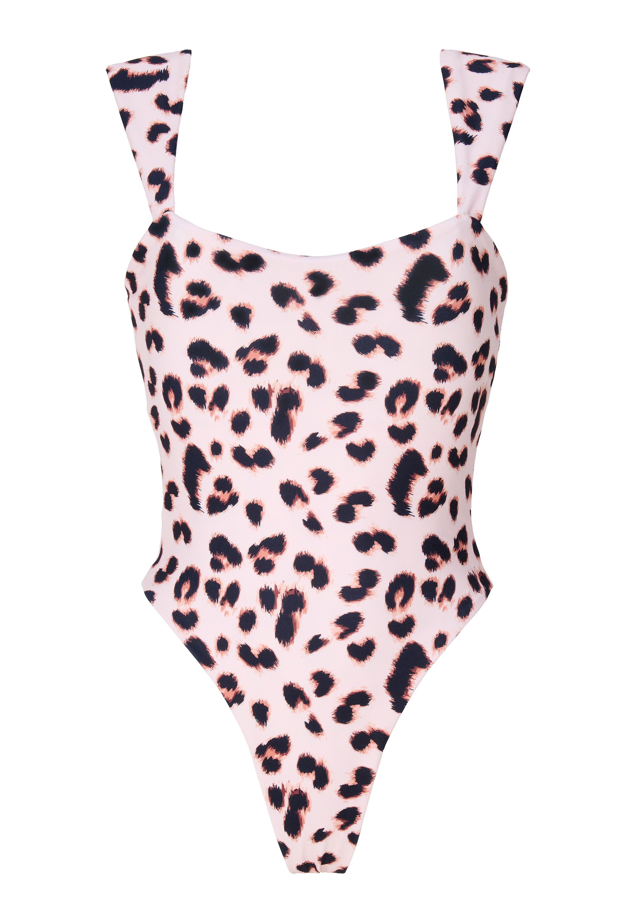 Wide Strap Swimsuit Leopard