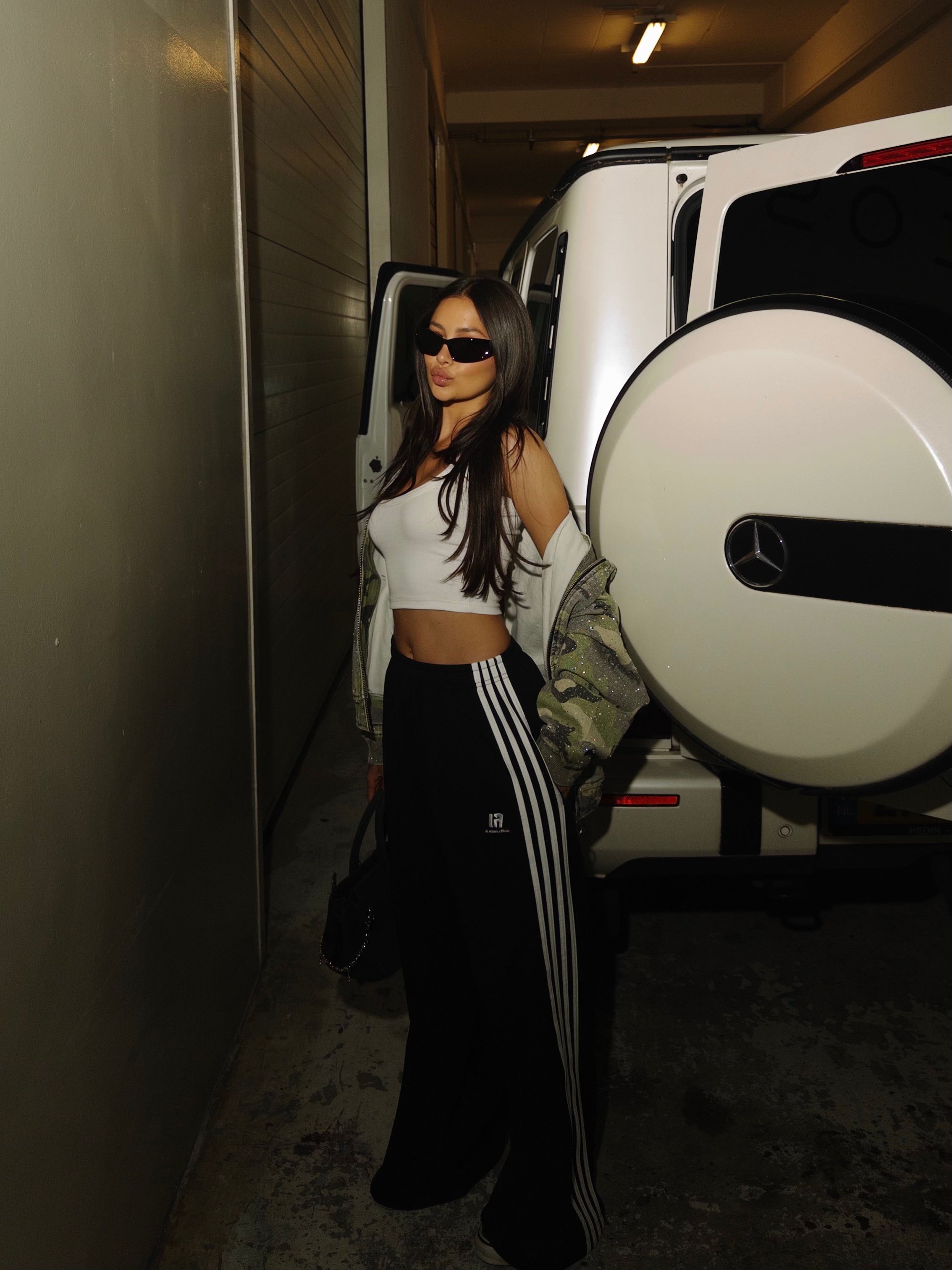 LA Official Oversized Multi Striped Pants Black